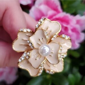 Park Lane Enamel and Crystal Cocktail Ring